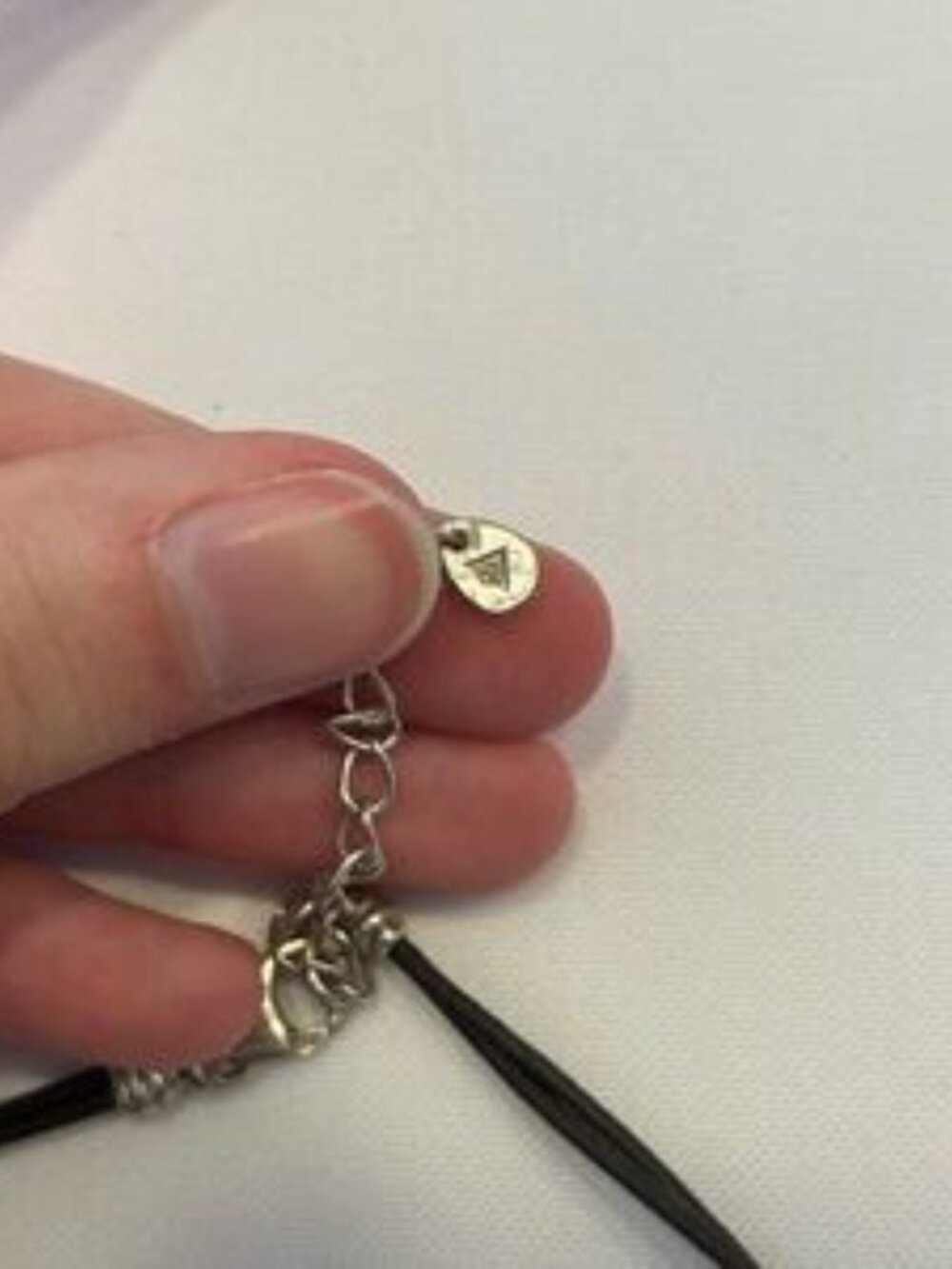 Silpada Bronzite Necklace sterling pendant bronzite stone double-strand cord - Picture 2 of 2